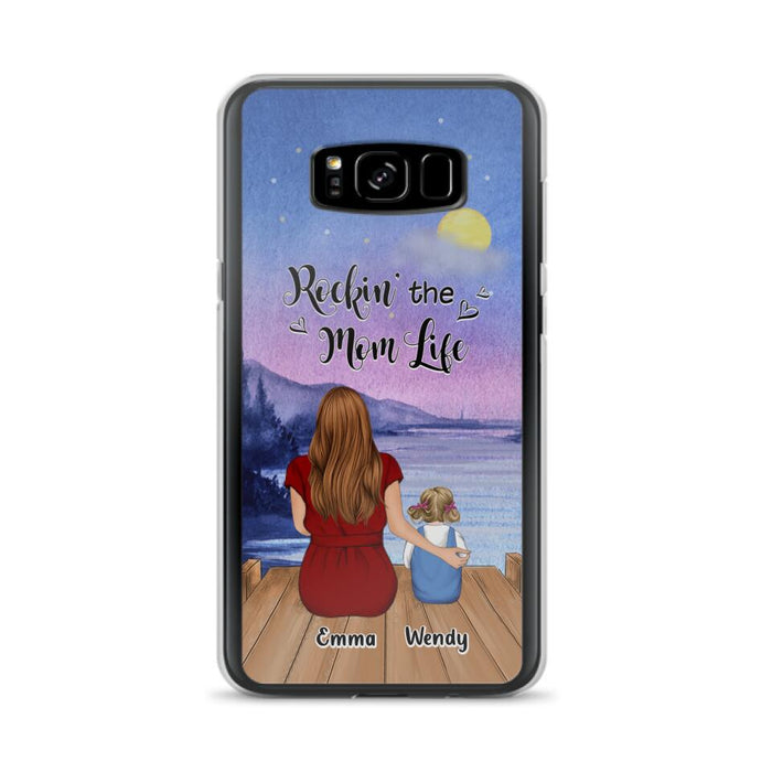 Custom Personalized Mom Phone Case - Mom With Upto 5 Children - Best Gift For Mother's Day/Family - Rockin' The Mom Life - Case for iPhone/Samsung