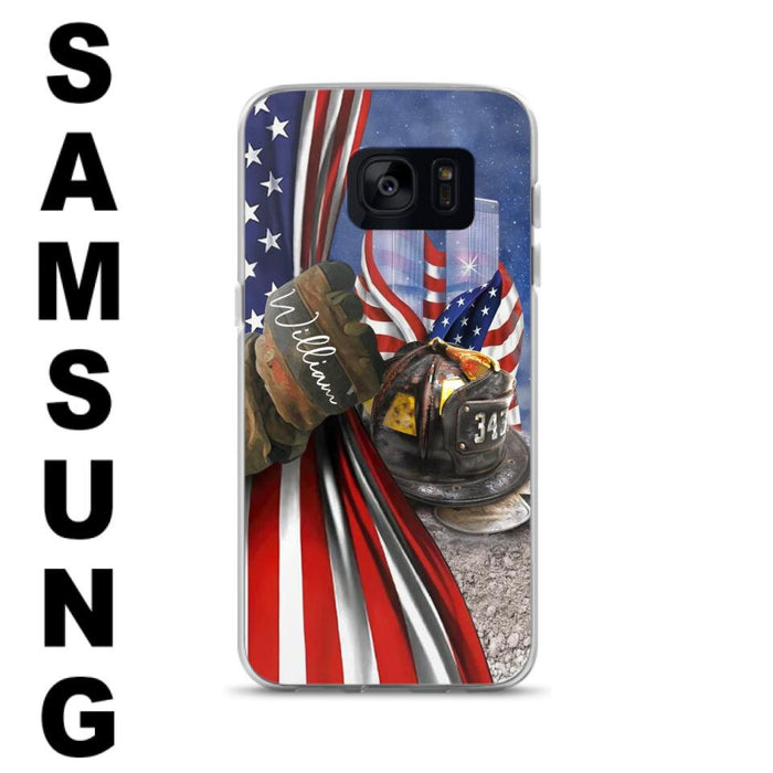 Custom Personalized Fire Fighter Phone Case - Gift Idea For 4th Of July Day - Cases For iPhone And Samsung