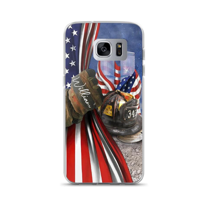 Custom Personalized Fire Fighter Phone Case - Gift Idea For 4th Of July Day - Cases For iPhone And Samsung