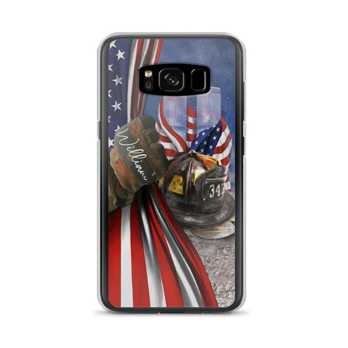 Custom Personalized Fire Fighter Phone Case - Gift Idea For 4th Of July Day - Cases For iPhone And Samsung