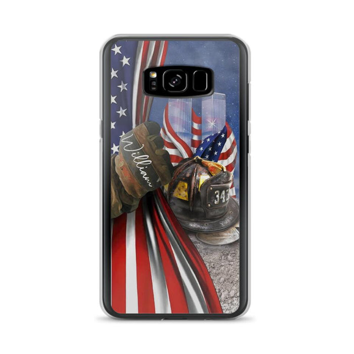 Custom Personalized Fire Fighter Phone Case - Gift Idea For 4th Of July Day - Cases For iPhone And Samsung