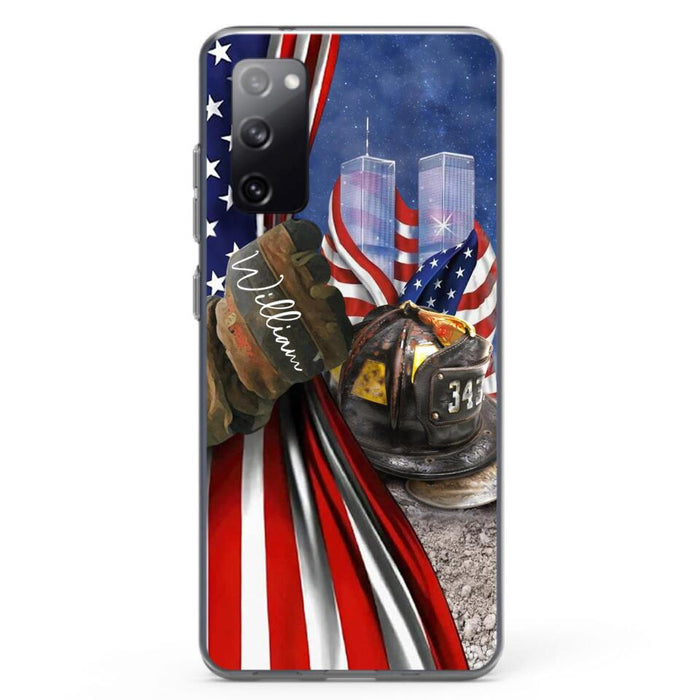 Custom Personalized Fire Fighter Phone Case - Gift Idea For 4th Of July Day - Cases For iPhone And Samsung