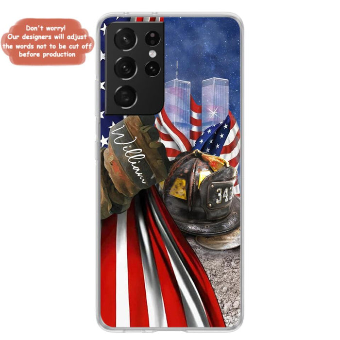 Custom Personalized Fire Fighter Phone Case - Gift Idea For 4th Of July Day - Cases For iPhone And Samsung