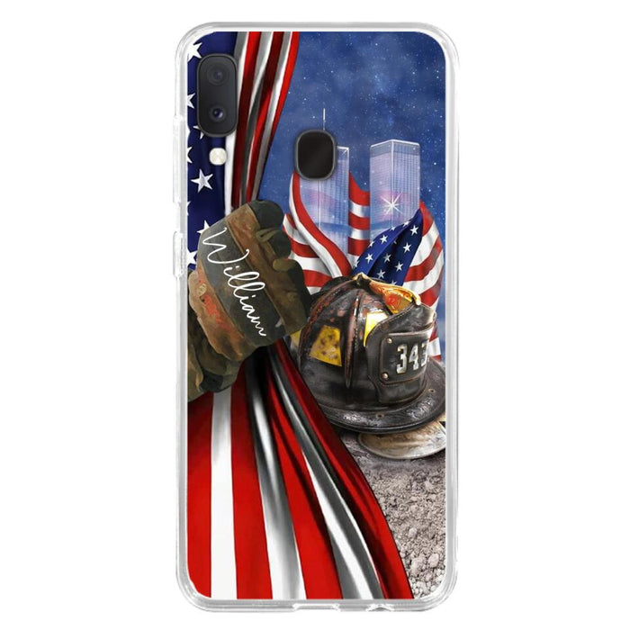 Custom Personalized Fire Fighter Phone Case - Gift Idea For 4th Of July Day - Cases For iPhone And Samsung