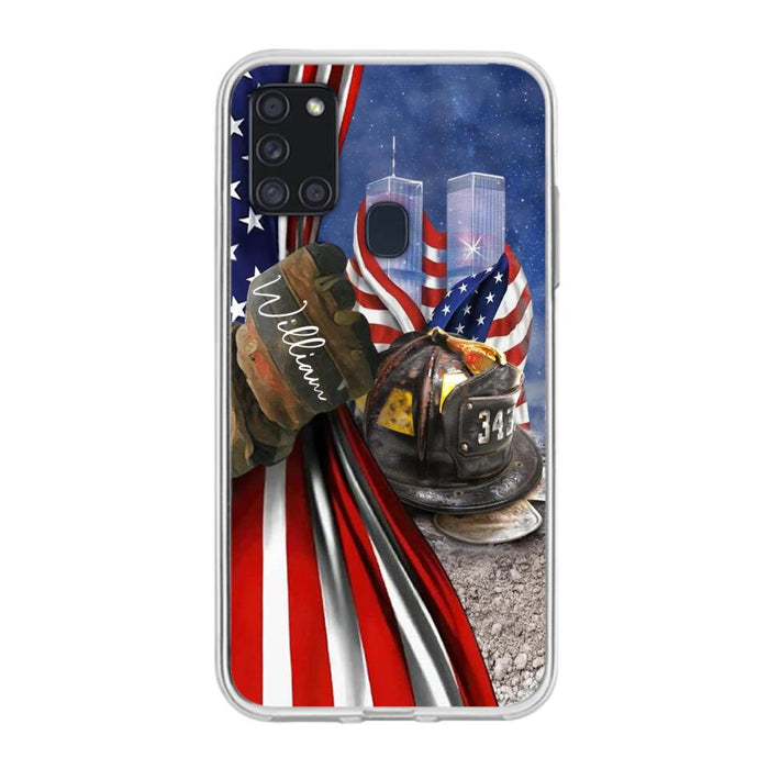 Custom Personalized Fire Fighter Phone Case - Gift Idea For 4th Of July Day - Cases For iPhone And Samsung