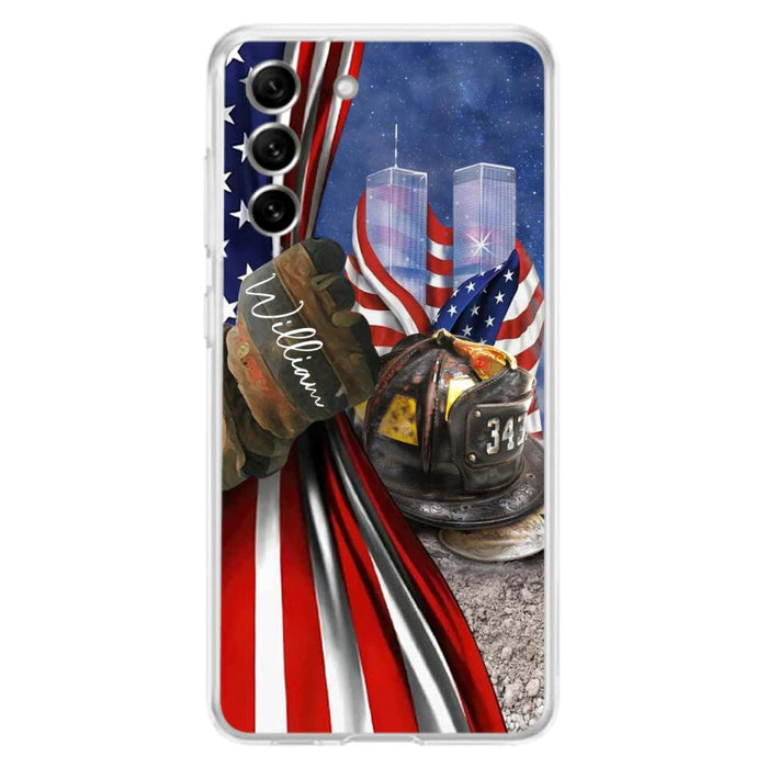 Custom Personalized Fire Fighter Phone Case - Gift Idea For 4th Of July Day - Cases For iPhone And Samsung