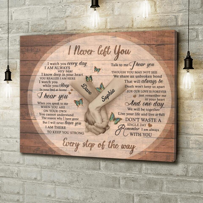 Custom Personalized Never Left You Canvas - Memorial Gift For The Loss Of Loved Ones - Remember I Am Always With You