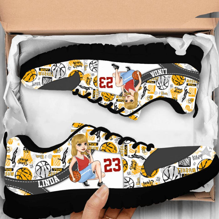 Custom Personalized Basketball Girl Sneakers - Gift Idea For Basketball Lovers