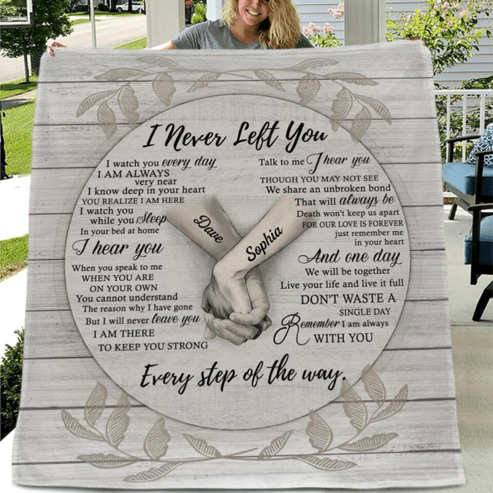 Custom Personalized Never Left You Pillow Cover & Fleece/ Quilt Blanket - Memorial Gift For The Loss Of Loved Ones - Remember I Am Always With You