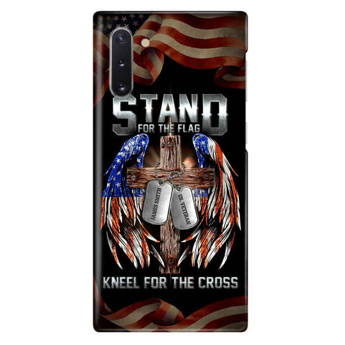 Custom Personalized U.S Veteran Phone Case - Gift Idea for Father/Veteran/ Independence Day - Stand For The Flag Kneel For The Cross - Case For iPhone And Samsung