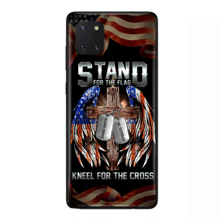 Custom Personalized U.S Veteran Phone Case - Gift Idea for Father/Veteran/ Independence Day - Stand For The Flag Kneel For The Cross - Case For iPhone And Samsung