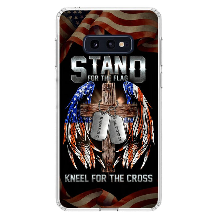 Custom Personalized U.S Veteran Phone Case - Gift Idea for Father/Veteran/ Independence Day - Stand For The Flag Kneel For The Cross - Case For iPhone And Samsung