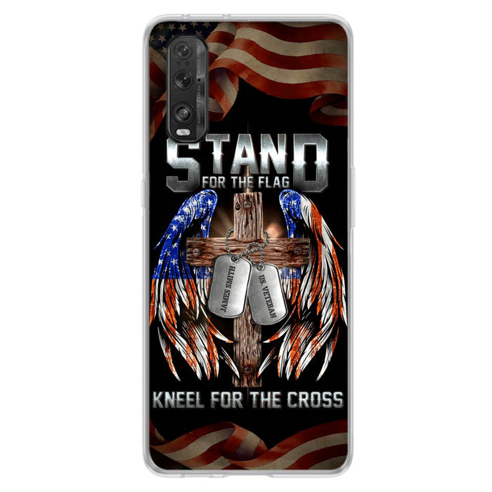 Custom Personalized U.S Veteran Phone Case - Gift Idea for Father/Veteran/ Independence Day - Stand For The Flag Kneel For The Cross - Case For Xiaomi, Oppo And Huawei