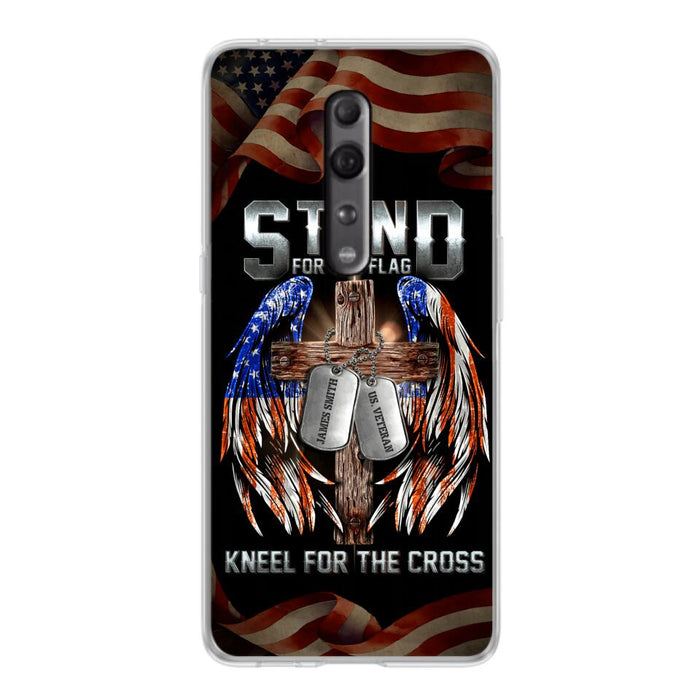 Custom Personalized U.S Veteran Phone Case - Gift Idea for Father/Veteran/ Independence Day - Stand For The Flag Kneel For The Cross - Case For Xiaomi, Oppo And Huawei