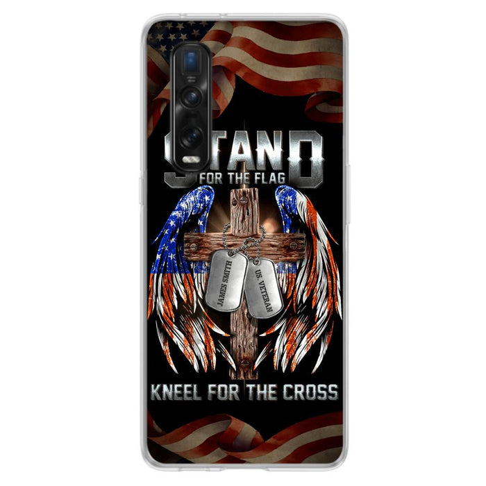 Custom Personalized U.S Veteran Phone Case - Gift Idea for Father/Veteran/ Independence Day - Stand For The Flag Kneel For The Cross - Case For Xiaomi, Oppo And Huawei