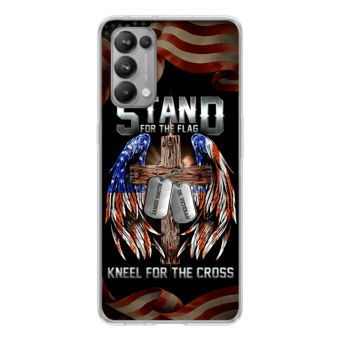 Custom Personalized U.S Veteran Phone Case - Gift Idea for Father/Veteran/ Independence Day - Stand For The Flag Kneel For The Cross - Case For Xiaomi, Oppo And Huawei