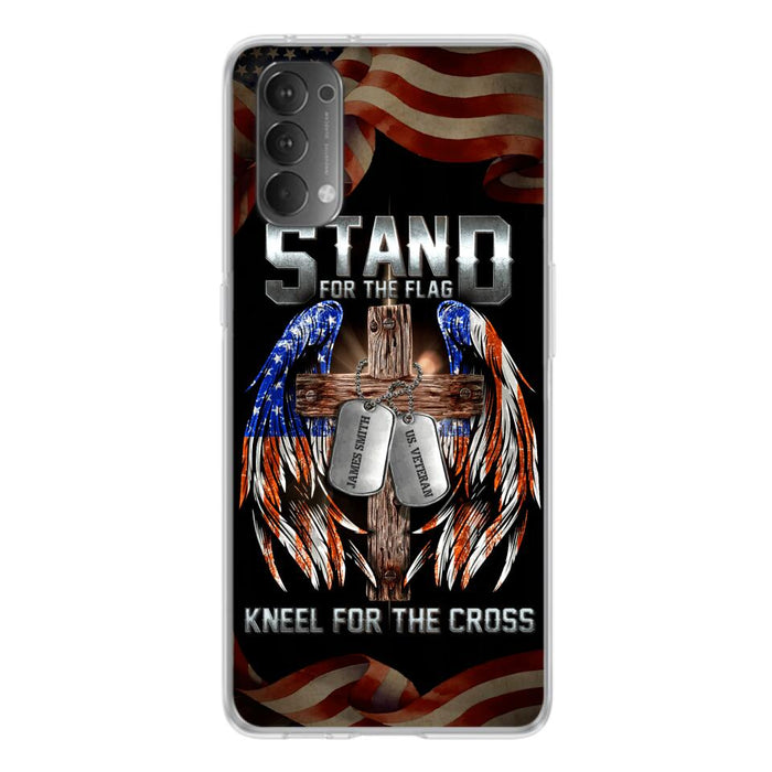 Custom Personalized U.S Veteran Phone Case - Gift Idea for Father/Veteran/ Independence Day - Stand For The Flag Kneel For The Cross - Case For Xiaomi, Oppo And Huawei