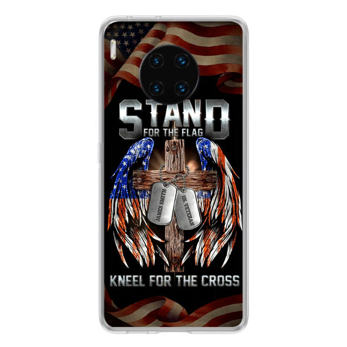 Custom Personalized U.S Veteran Phone Case - Gift Idea for Father/Veteran/ Independence Day - Stand For The Flag Kneel For The Cross - Case For Xiaomi, Oppo And Huawei