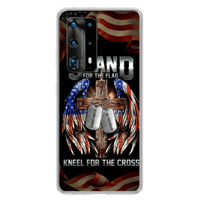 Custom Personalized U.S Veteran Phone Case - Gift Idea for Father/Veteran/ Independence Day - Stand For The Flag Kneel For The Cross - Case For Xiaomi, Oppo And Huawei