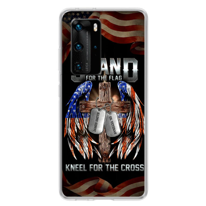 Custom Personalized U.S Veteran Phone Case - Gift Idea for Father/Veteran/ Independence Day - Stand For The Flag Kneel For The Cross - Case For Xiaomi, Oppo And Huawei