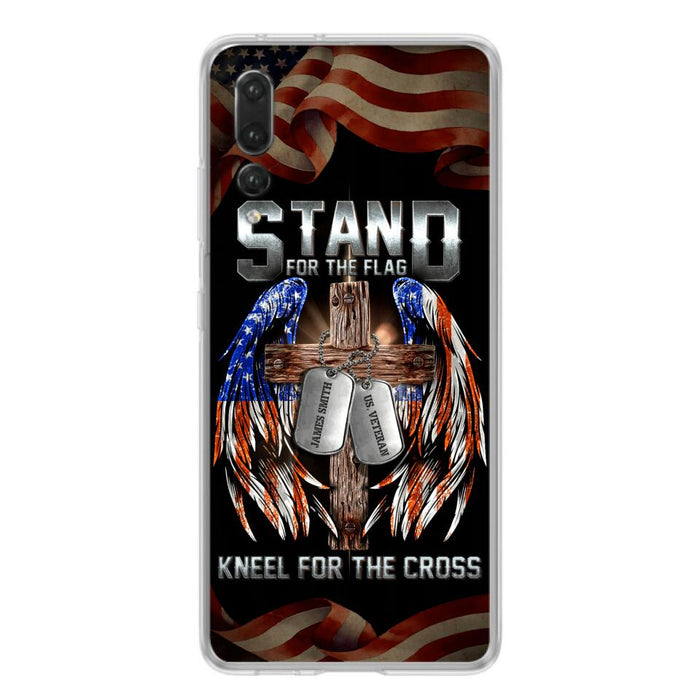 Custom Personalized U.S Veteran Phone Case - Gift Idea for Father/Veteran/ Independence Day - Stand For The Flag Kneel For The Cross - Case For Xiaomi, Oppo And Huawei