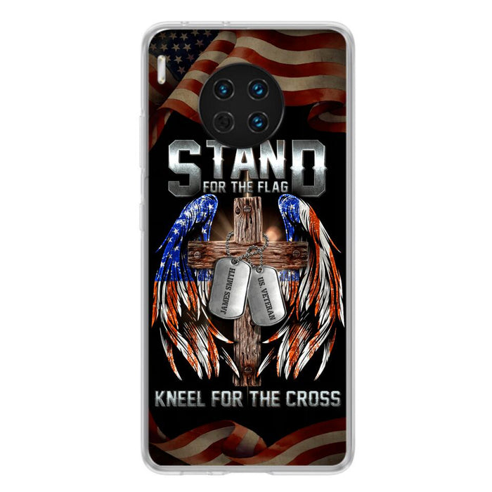 Custom Personalized U.S Veteran Phone Case - Gift Idea for Father/Veteran/ Independence Day - Stand For The Flag Kneel For The Cross - Case For Xiaomi, Oppo And Huawei