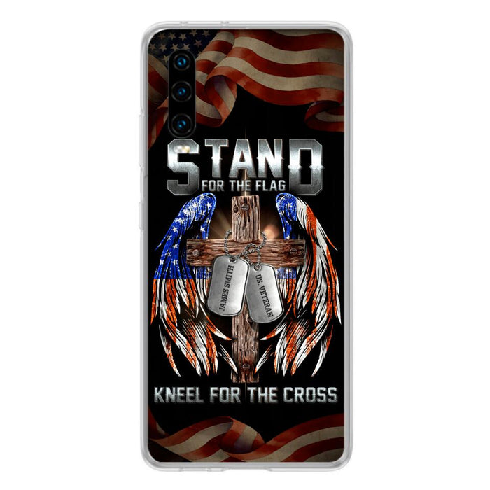 Custom Personalized U.S Veteran Phone Case - Gift Idea for Father/Veteran/ Independence Day - Stand For The Flag Kneel For The Cross - Case For Xiaomi, Oppo And Huawei