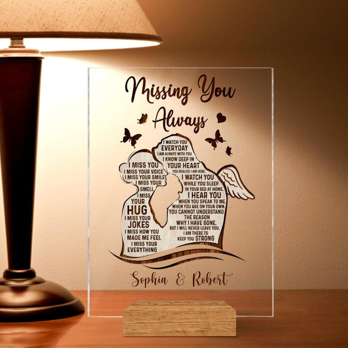 Custom Personalized Memorial Acrylic Plaque - Best Gift Idea For Couple - I Miss Your Everything