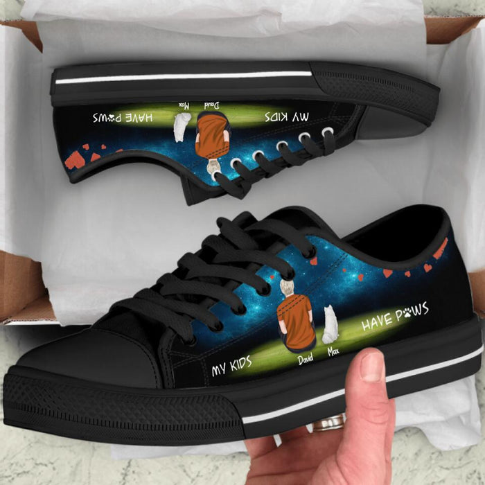 Personalized Pet Mom/Dad Low Top Sneakers - Gift for Couple, Dog Lovers, Cat Lovers - Upto 4 Pets - IC6VNS