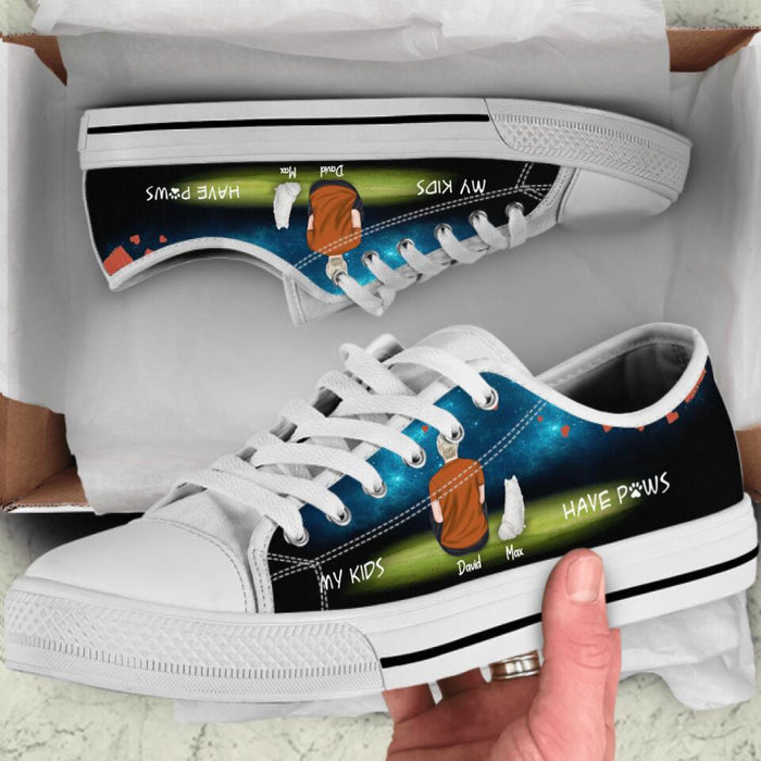 Personalized Pet Mom/Dad Low Top Sneakers - Gift for Couple, Dog Lovers, Cat Lovers - Upto 4 Pets - IC6VNS