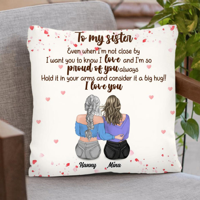 Custom Personalized To My Sister Pillow Cover & Fleece/ Quilt Blanket - Gift Idea For Friend/ Sister