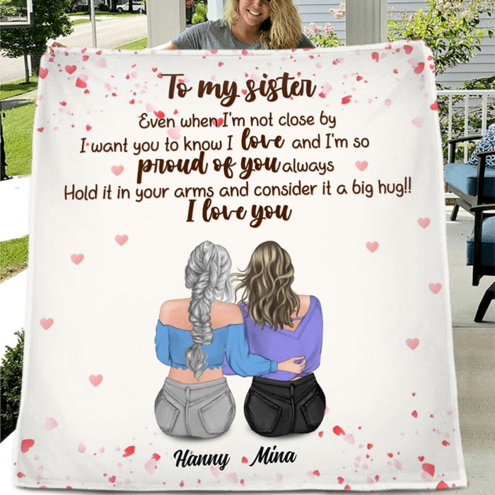 Custom Personalized To My Sister Pillow Cover & Fleece/ Quilt Blanket - Gift Idea For Friend/ Sister