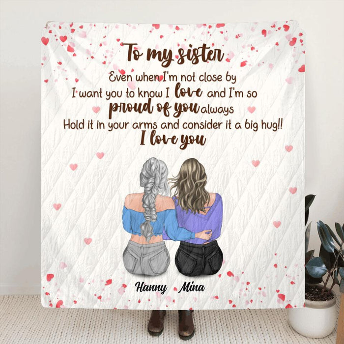 Custom Personalized To My Sister Pillow Cover & Fleece/ Quilt Blanket - Gift Idea For Friend/ Sister