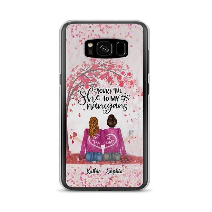 Custom Personalized We Are Best Friends Phone Case - Gift Idea For Friends/ Besties/ Sisters - Upto 5 Girls - You're The She To My Nanigans - Case For iPhone & Samsung