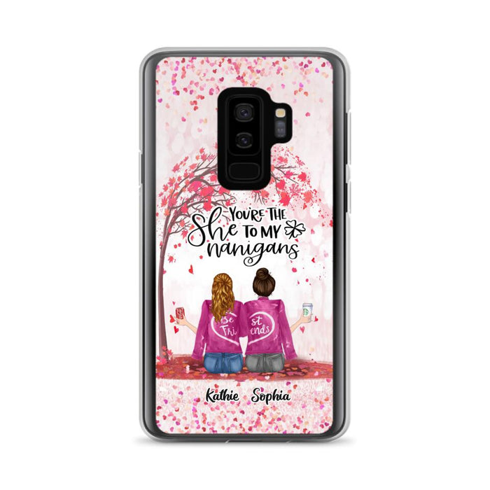 Custom Personalized We Are Best Friends Phone Case - Gift Idea For Friends/ Besties/ Sisters - Upto 5 Girls - You're The She To My Nanigans - Case For iPhone & Samsung