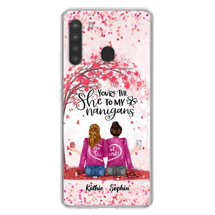 Custom Personalized We Are Best Friends Phone Case - Gift Idea For Friends/ Besties/ Sisters - Upto 5 Girls - You're The She To My Nanigans - Case For iPhone & Samsung