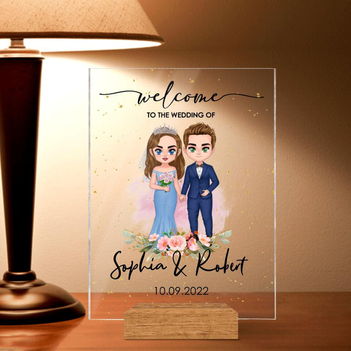 Custom Personalized Decor Gift Wedding Welcome Acrylic Plaque - Gift Idea For Wedding Anniversary/For Her/For Him