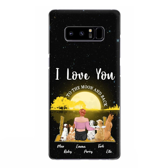 Custom Personalized Girl & Pet Moon Light iPhone & Samsung Case - Gift Idea For Pet Lover with up 5 Pets - I Love You To The Moon and Back