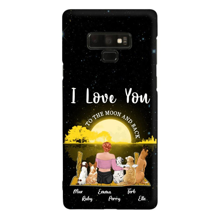 Custom Personalized Girl & Pet Moon Light iPhone & Samsung Case - Gift Idea For Pet Lover with up 5 Pets - I Love You To The Moon and Back