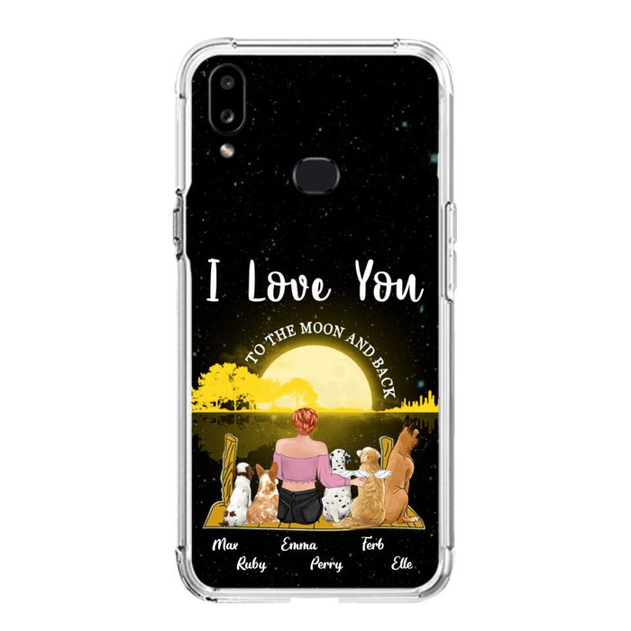 Custom Personalized Girl & Pet Moon Light iPhone & Samsung Case - Gift Idea For Pet Lover with up 5 Pets - I Love You To The Moon and Back