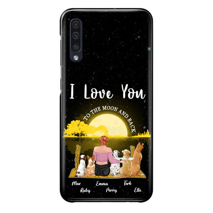 Custom Personalized Girl & Pet Moon Light iPhone & Samsung Case - Gift Idea For Pet Lover with up 5 Pets - I Love You To The Moon and Back