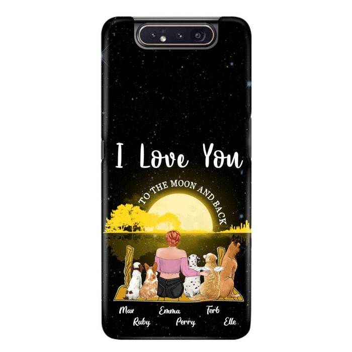 Custom Personalized Girl & Pet Moon Light iPhone & Samsung Case - Gift Idea For Pet Lover with up 5 Pets - I Love You To The Moon and Back