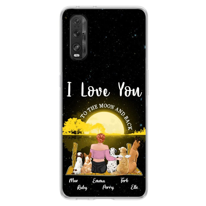 Custom Personalized Girl & Pet Moon Light Xiaomi/Huawei/Oppo Case - Gift Idea For Pet Lover with up 5 Pets - I Love You To The Moon and Back