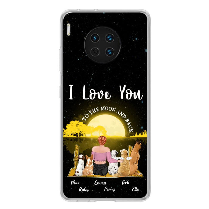 Custom Personalized Girl & Pet Moon Light Xiaomi/Huawei/Oppo Case - Gift Idea For Pet Lover with up 5 Pets - I Love You To The Moon and Back