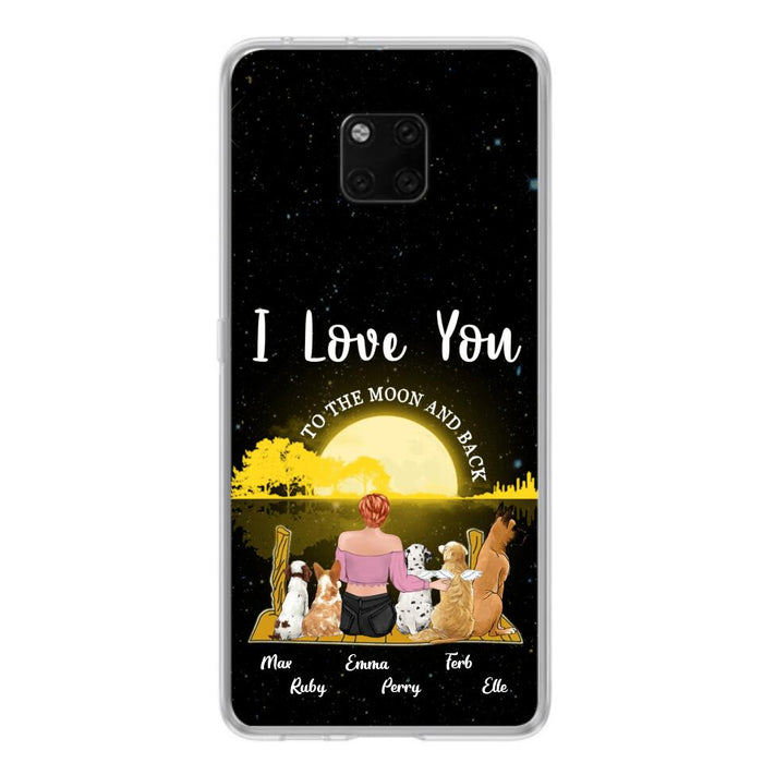 Custom Personalized Girl & Pet Moon Light Xiaomi/Huawei/Oppo Case - Gift Idea For Pet Lover with up 5 Pets - I Love You To The Moon and Back