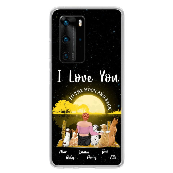 Custom Personalized Girl & Pet Moon Light Xiaomi/Huawei/Oppo Case - Gift Idea For Pet Lover with up 5 Pets - I Love You To The Moon and Back