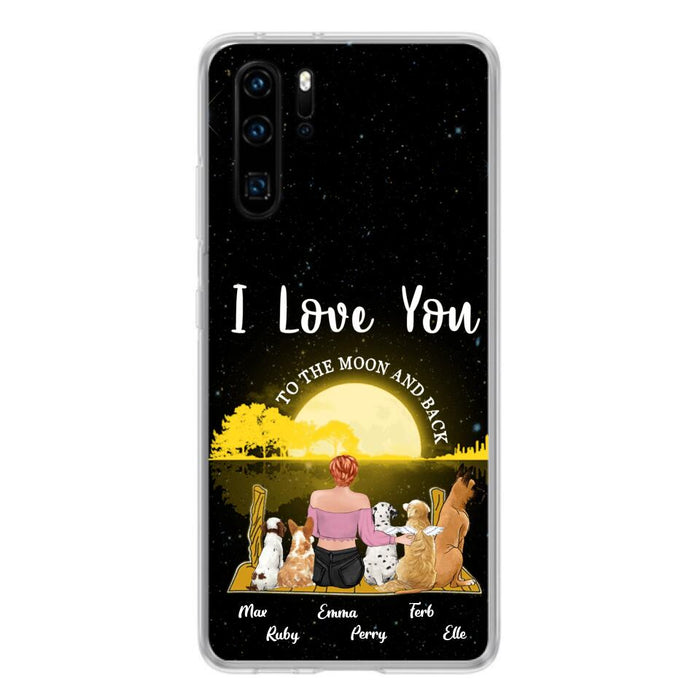 Custom Personalized Girl & Pet Moon Light Xiaomi/Huawei/Oppo Case - Gift Idea For Pet Lover with up 5 Pets - I Love You To The Moon and Back