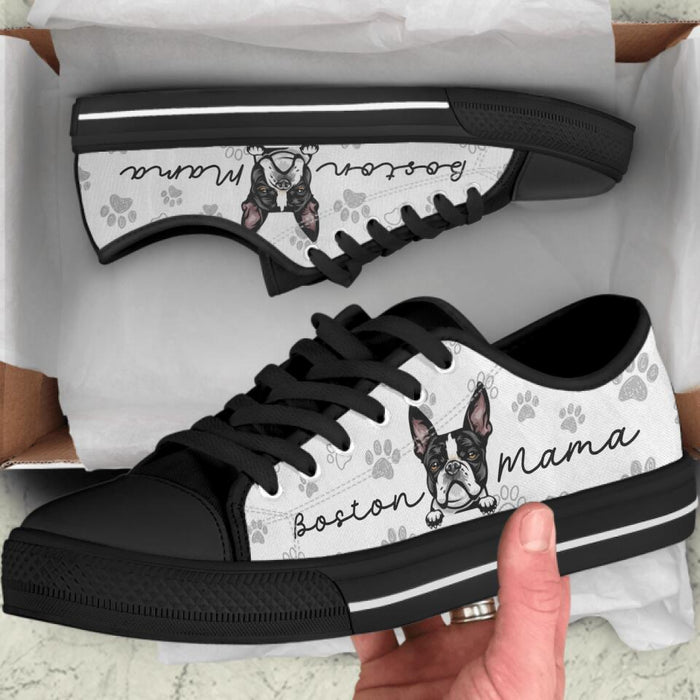 Custom Personalized Front Dog Low Top Sneakers - Gift Idea For Dog Mom/ Dog Dad