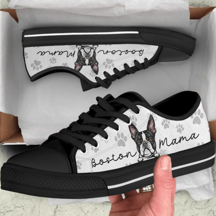 Custom Personalized Front Dog Low Top Sneakers - Gift Idea For Dog Mom/ Dog Dad