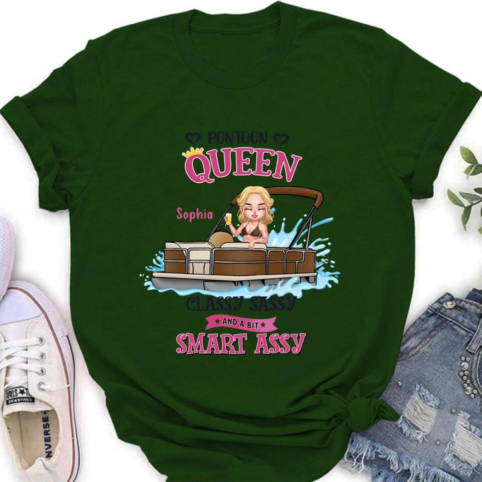 Custom Personalized Pontoon Queen Shirt/ Pullover Hoodie - Gift Idea For Pontoon Lover - I Hate Being Sexy But I'm A Pontoon Queen So I Can't Help It